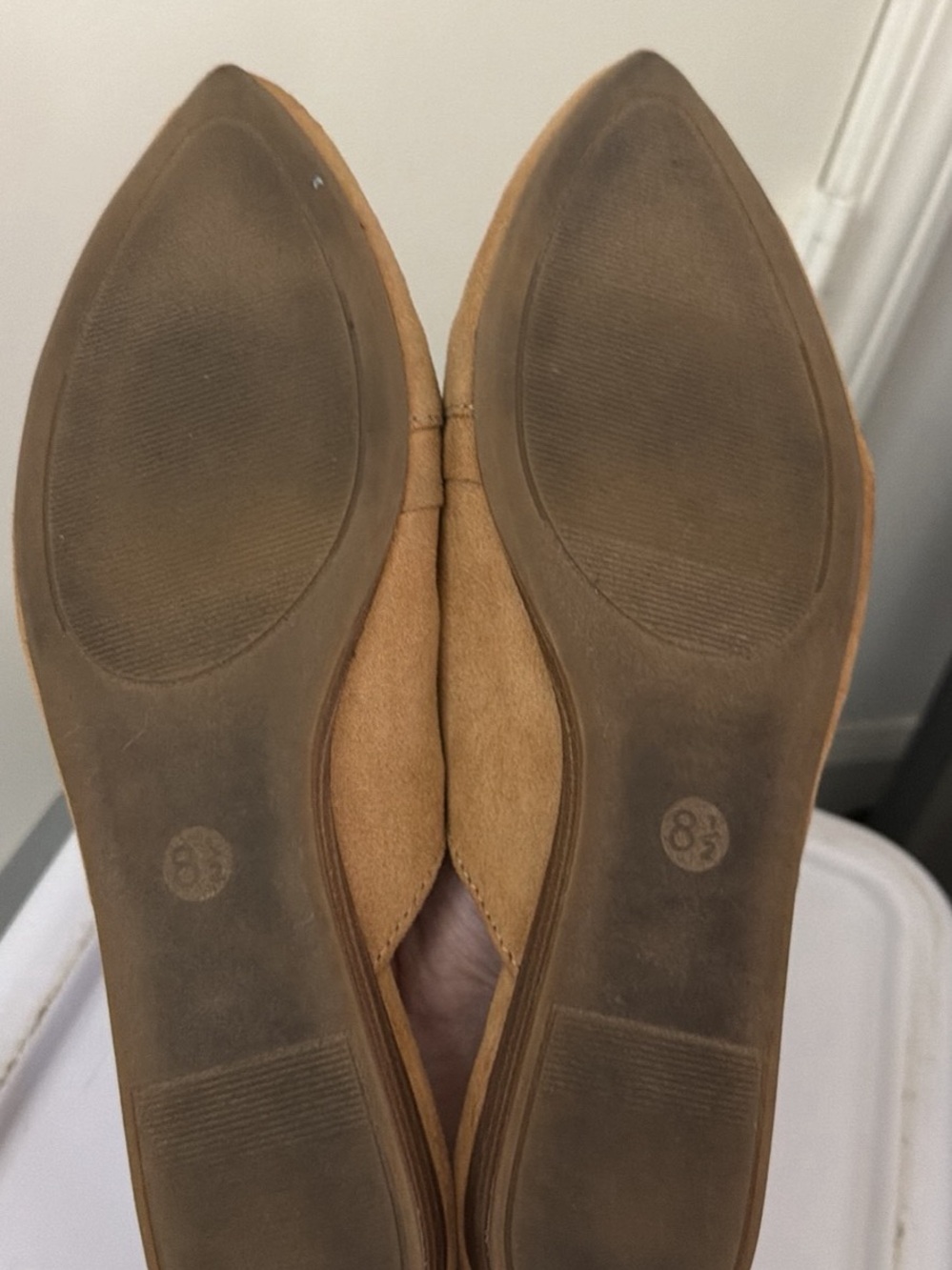 Universal Thread Tan Pointed Ruffle Slip-On Mules - Picture 4 of 4